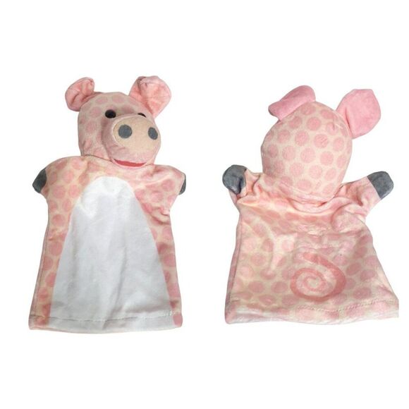 Melissa & Doug Hand Puppets 4 Farm Animal Plush Puppeteers Pig Cow Donkey Lamb - Picture 7 of 9